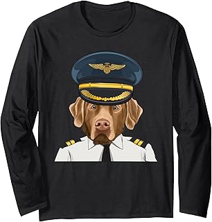 Second Officer Chesapeake Bay Retriever Airline Pilot Long Sleeve T-Shirt
