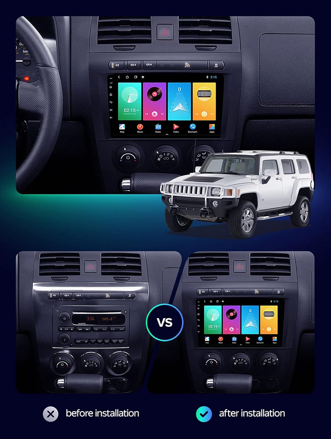 Touch Screen Car Radio for Hummer H3 