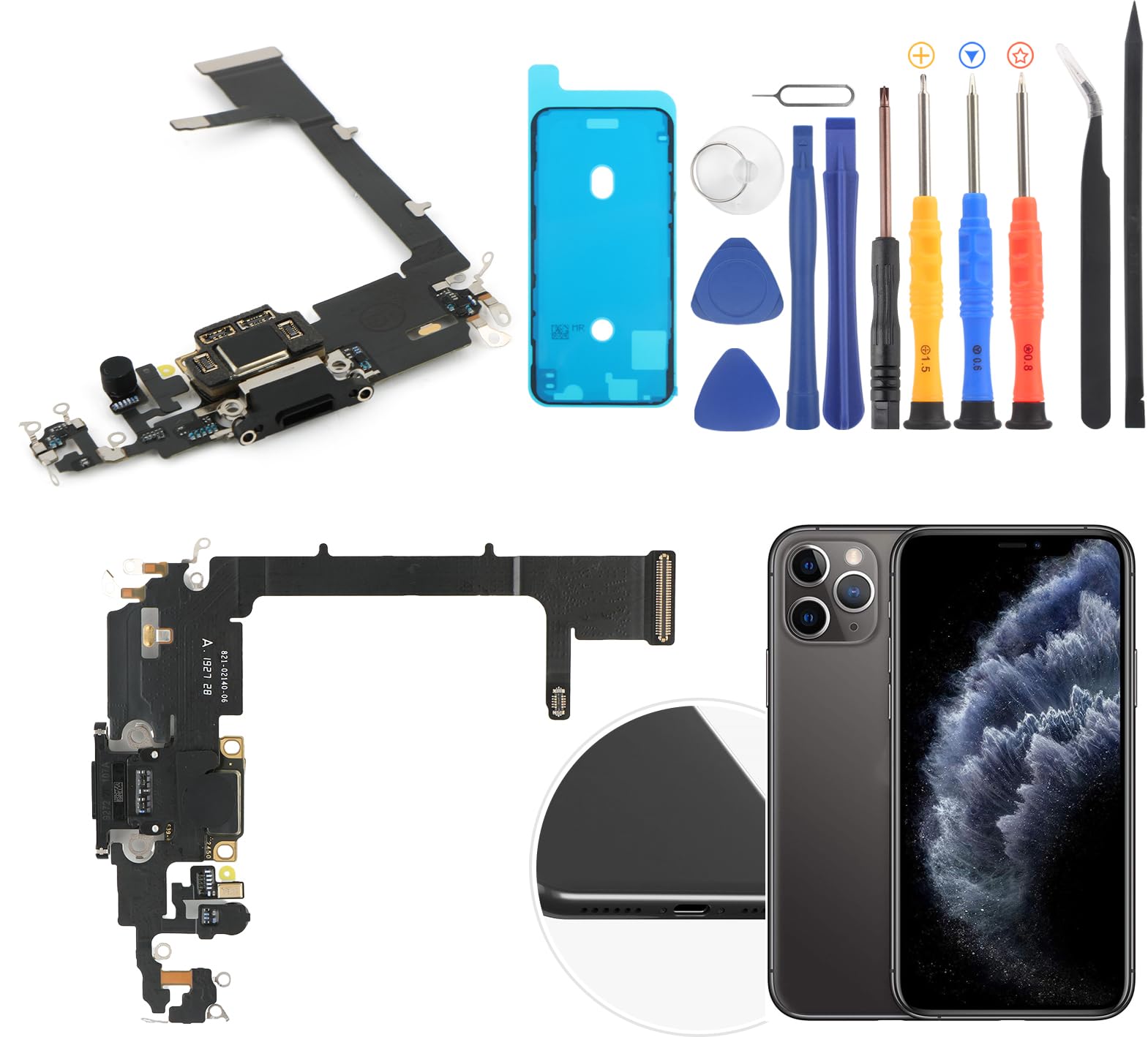 Connecteur de charge compatible iPhone 11 Pro port de rechange lightning avec outils - 8