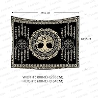 Vista 47 de F-FUN SOUL Tapiz de los vikingos nórdicos, franela suave, 40 x 30 pulgadas, nudo triskele vikingo, runa celta, tapiz de mitología estética