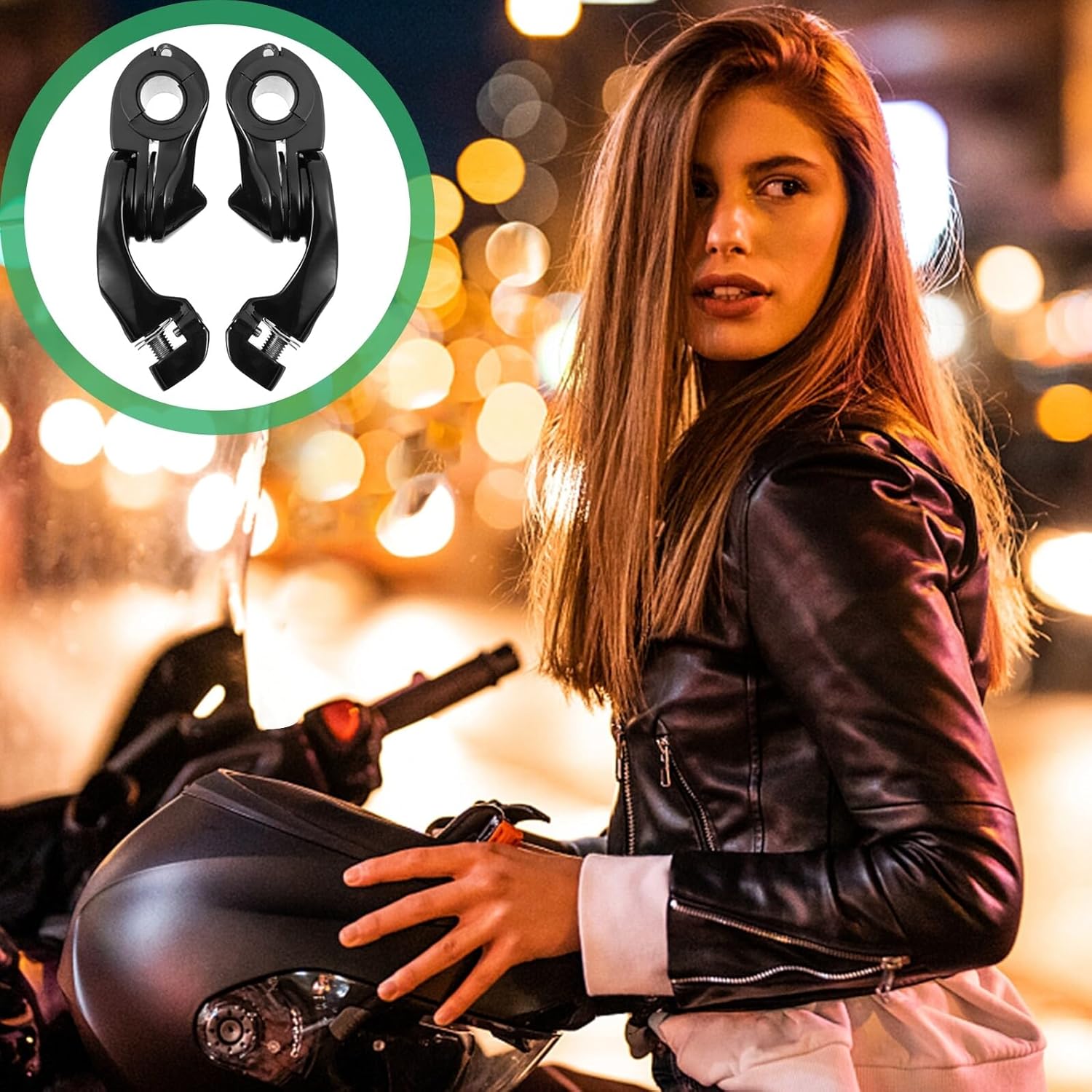 PRETYZOOM Motorcycle Footrest Peg Bracket 32mm Mount Footboard Black Short Style Compatible with Harley Davidson off Road Accessory