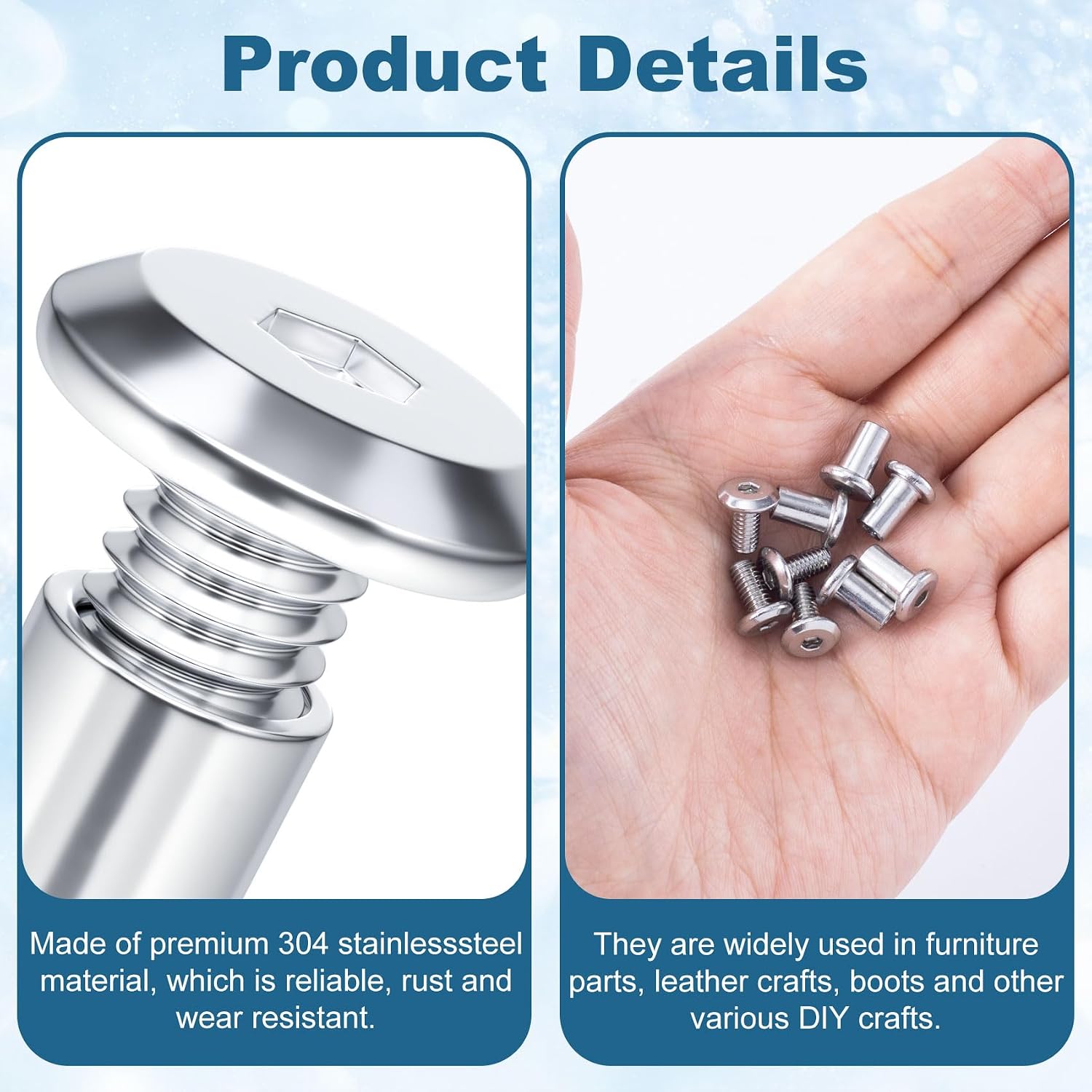 HINZIC 19 Set M4 x 8mm Binding Post Screw, Hex Socket Cap Bolts, Silver