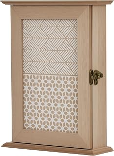 HOMCOM Armario para Llaves con 6 Ganchos Estilo Vintage Mueble de Pared de Madera para Llaves 20x6,5x26,5cm Madera