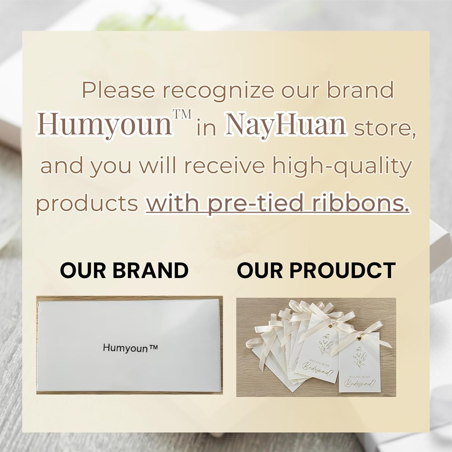 11 Pcs Bridesmaid Proposal Card with Ribbon Bow Floral Metallic Bridal Gift 8 Will You Be My Bridesmaid 2 Maid of Honor 1 Matron of Honor Invitation for Bridal Shower(White, Beige)