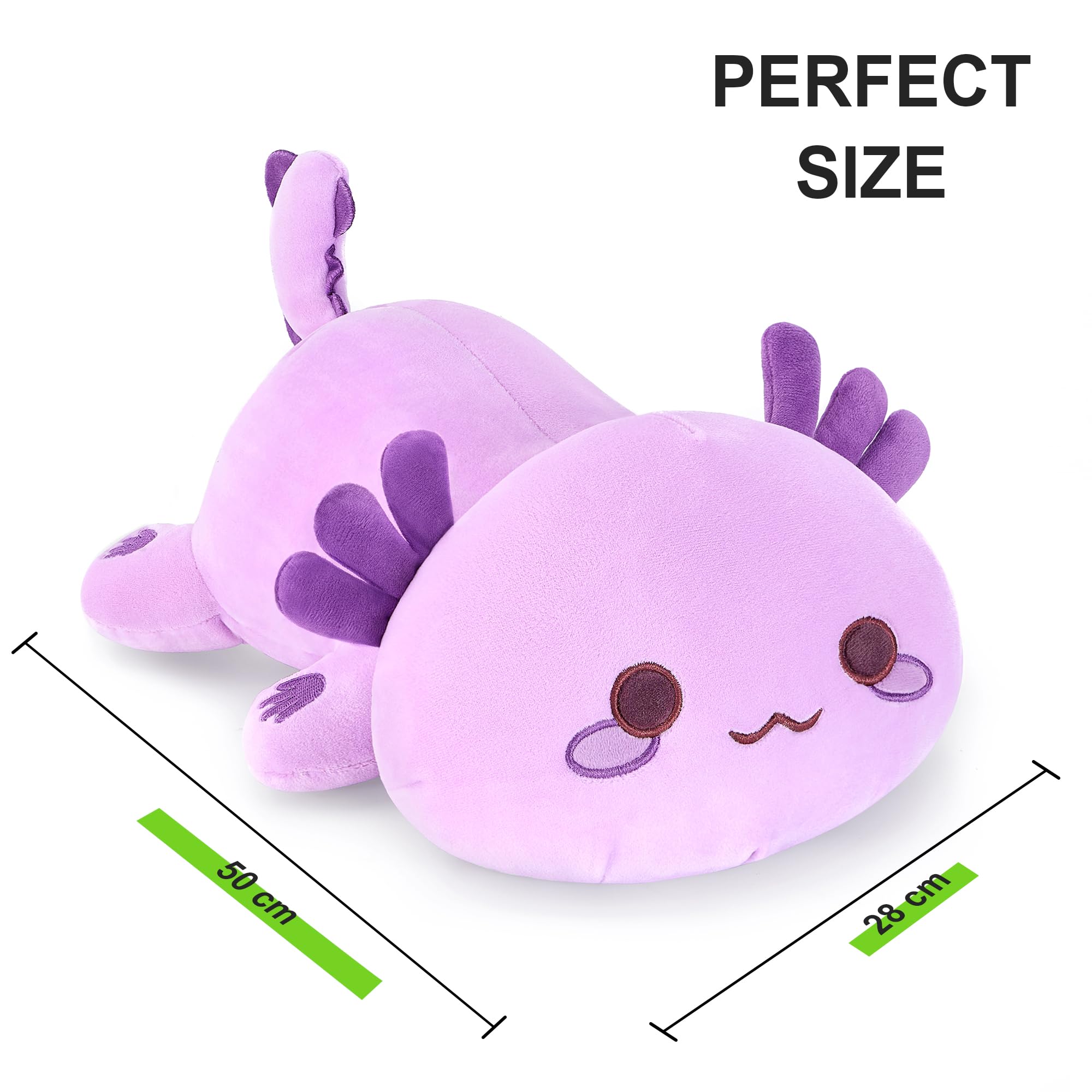shownicer Plüschtier Axolotl Stofftier Kawaii Salamander Plüsch, Axolotl Kuscheltier Plüschkissen Spielzeug, Wurfkissen, Katze Plüsch Kissen, Schmusetier Geschenk Gefüllt für Kinder Mädchen Jungen