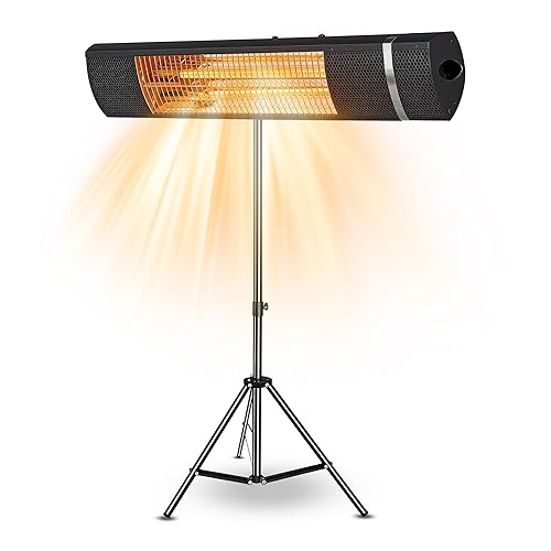 Outdoor Carbon Fiber Infrared Patio Heater - 800/1300/1500W, Tripod Stand