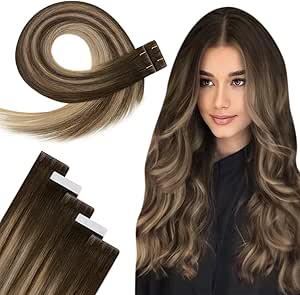 Hetto Tape-In Extensions - Real Hair Balayage Black & Silver - View #6