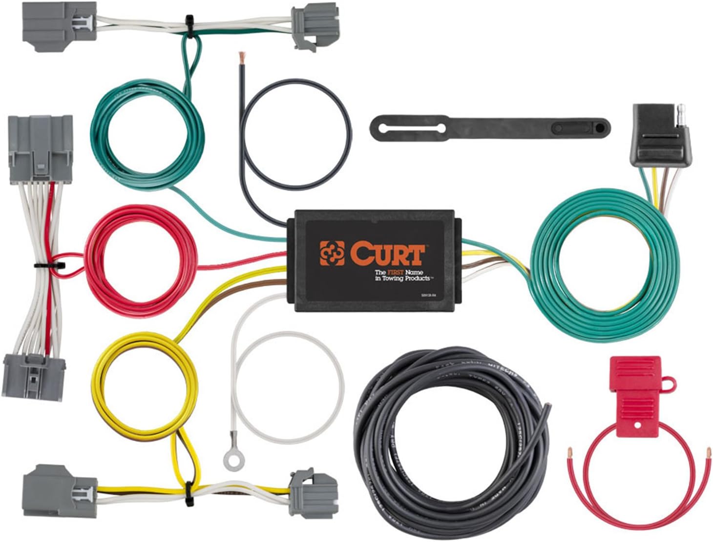 Curt T-Connector 4-Way Flat Custom Wiring Harness 56386 for Volvo XC70