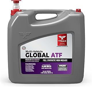 TRIAX Multi-Vehicle Global ATF, Full Synthetic Automatic Transmission Fluid, OEM Grade | Fits 95% of US, European, and Asian Vehicles | Compatible with Dexron VI, Mercon V, and TES 295 (5 Gallon)