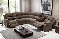 Vista 36 de A Ainehome Juego de Sofá Seccional Reclinable con Almacenamiento, Juegos de Sofá de Pana Reclinables Seccionales Manuales para Sala de Estar con 3