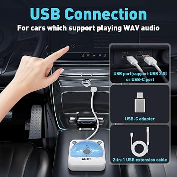 Portable Car CD Player with USB/AUX Port, External CD Player