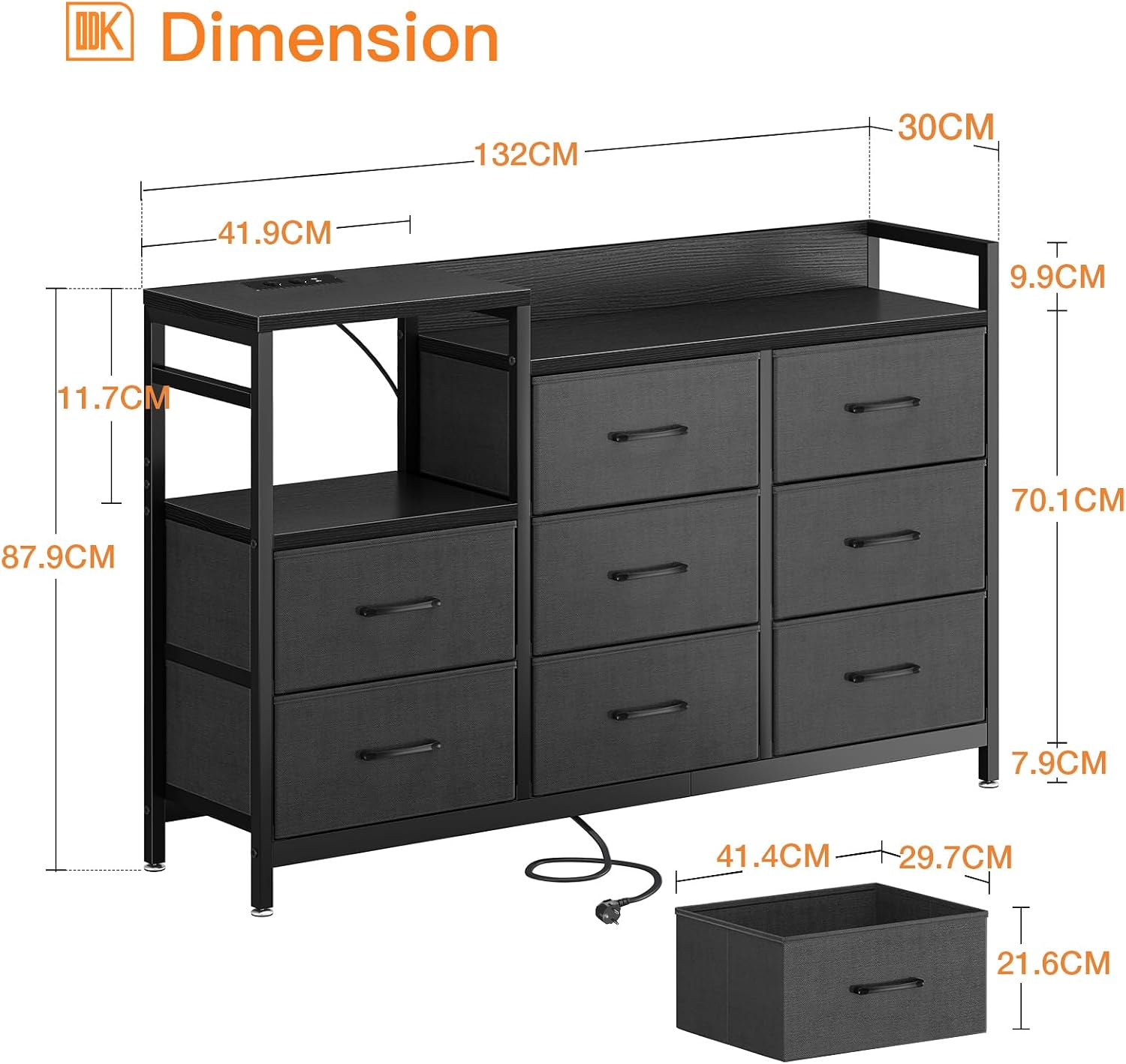 ODK Commode dimensions diagram