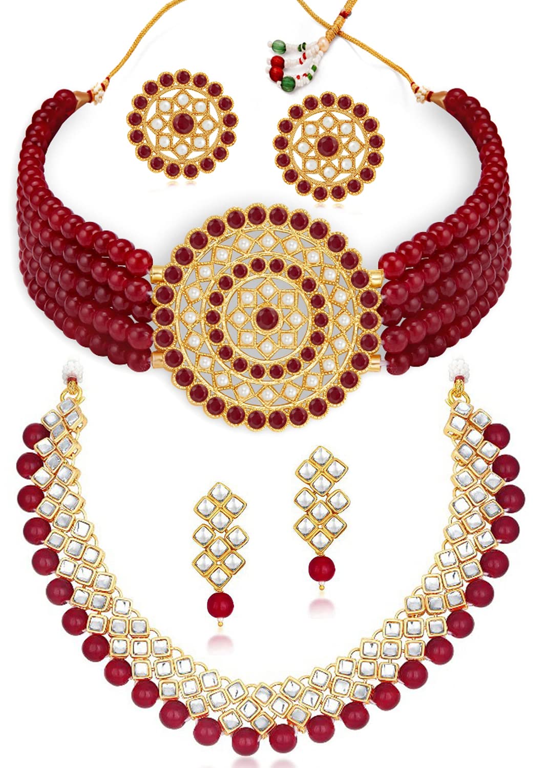 Sukkhi Beautiful Gold Plated Combo Necklace Set for Women (CBNS100931) (B09QS3N6K8) Amazon Price History, Amazon Price Tracker