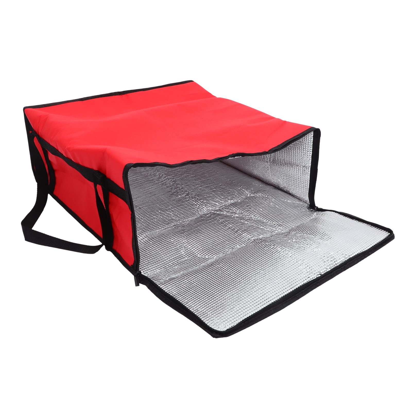 OSALADI Bolsa Térmica Roja para Pizza 50x50x20,5 Cm Cremallera Doble, Bolsa para Llevar Comida Aislada para Picnic, Transporte de Alimentos y Reparto