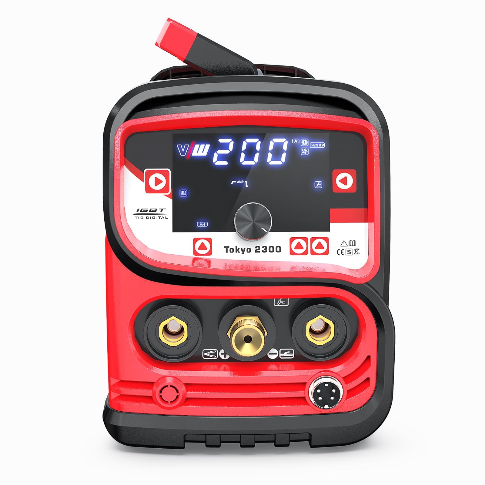 Saldatrice TIG DC e MMA 200A Kit Completo - Tokyo 2300, con Elmetto, Funzione Pulse, IGBT, per Lavori Professionali e Fai da Te - VECTOR WELDING