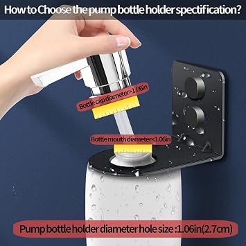 Adhesive Shower Bottle Holder, Non-Drilling Soap Bottle Dispenser Holder Wall Mount, Hand Soap/Lotion/Detergent/Shower Gel Container Dispenser Holder for Kitchen Bathroom - 2 Silver S