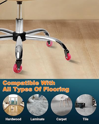 Vista 36 de RidRed Ruedas giratorias de repuesto para sillas de juegos o de oficina, de alta resistencia, de hule, ajuste universal, de 3 pulgadas, sin ruido