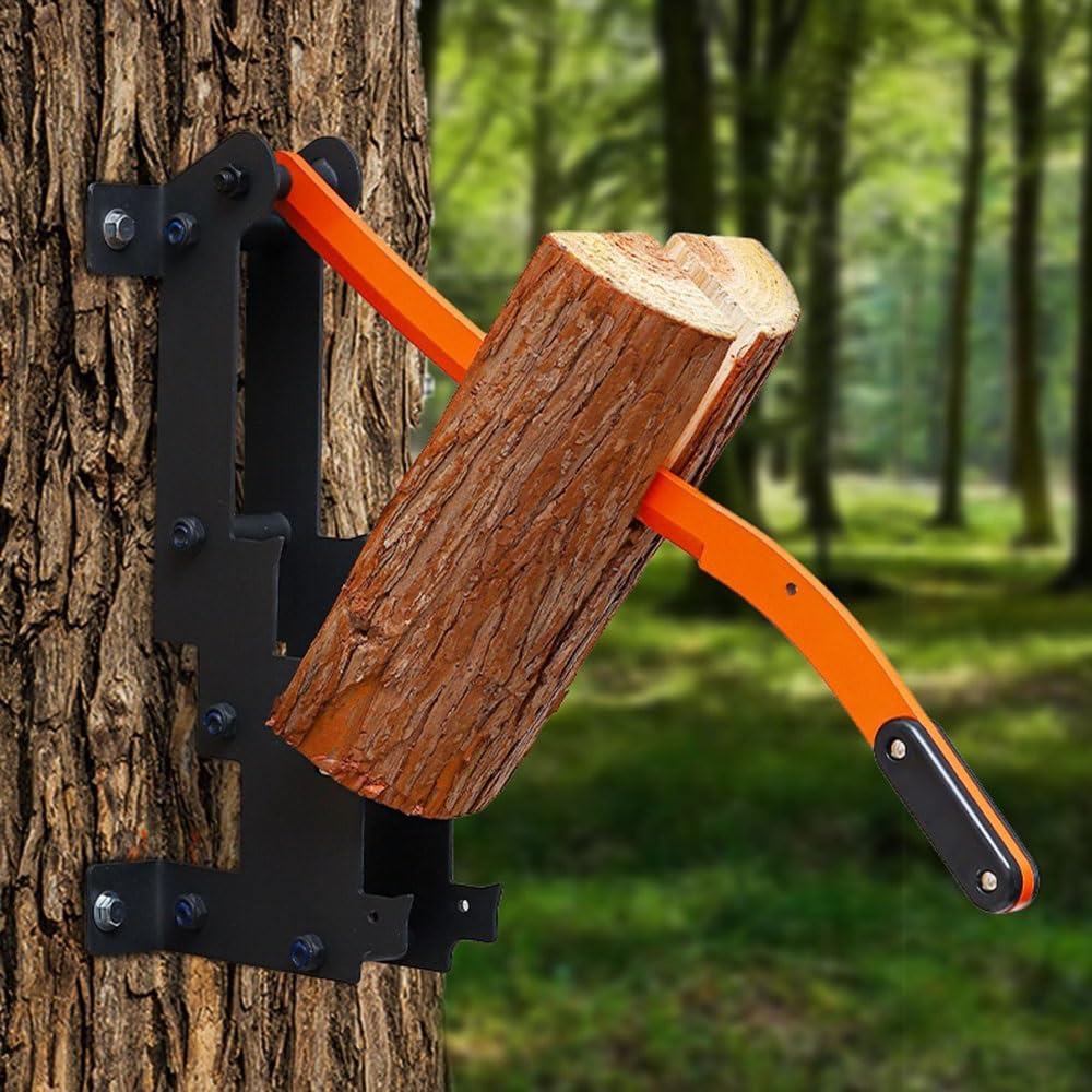 Spaccalegna manuale arancione da parete for legna ardere, veloce, spacca il legno duro for l'accensione, portatile e sicuro Spaccalegna per Giardino