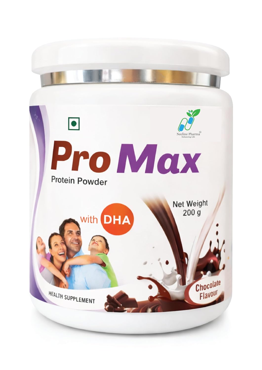 ProMax Protein Powder with DHA, Chocolate Flavour, 200g, Health Supplement for Adults