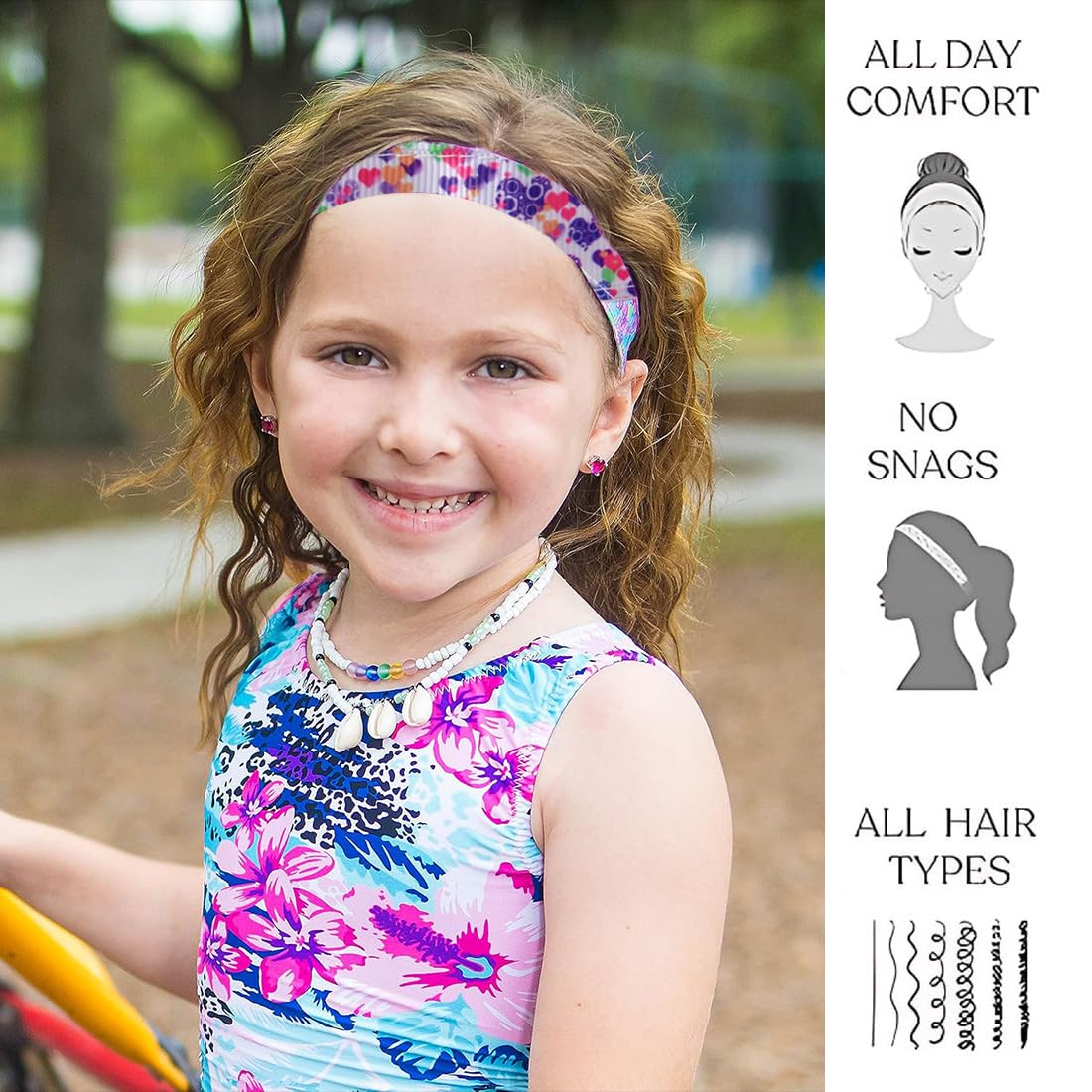 2 Pezzi Fascia per Capelli per Ragazza, Elastiche Tie Dye Fasce Capelli, Non-Scivolo Colorate Sport Fasce Capelli, Carino Turbante, Elastiche Tie Dye Fasce Capelli, Fasce Antiscivolo Ragazze