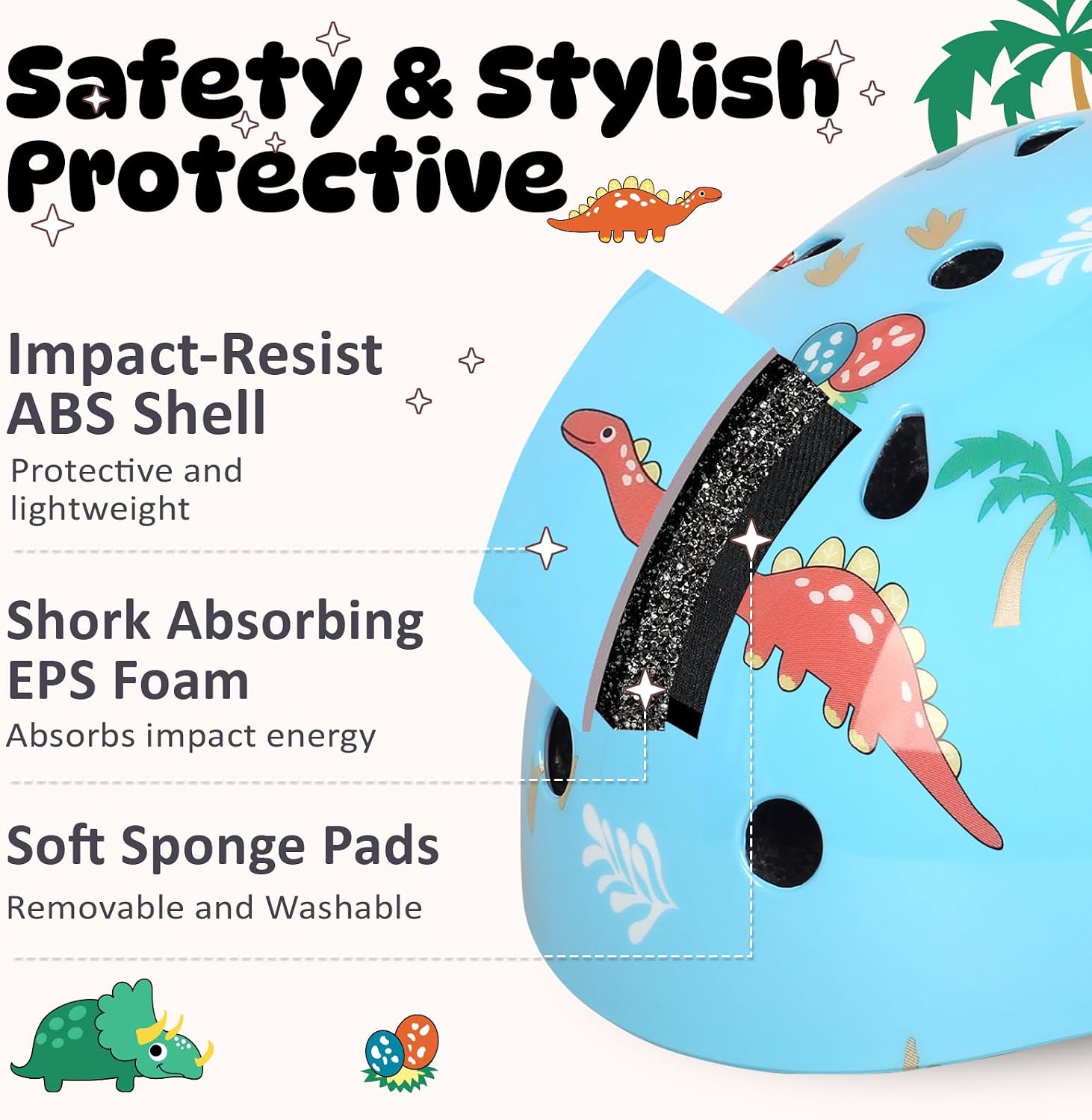 Kids Toddler Bike Helmet for Boys Girls, Adjustable Bicycle Helmet from Infant Baby to Children, Multi-Sport for Scooter Skateboard Roller/Inline Skate