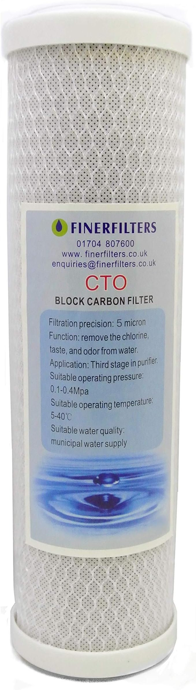 Finerfilters Reverse Osmosis System 10" Coconut Carbon Block Water Filter Cartridge