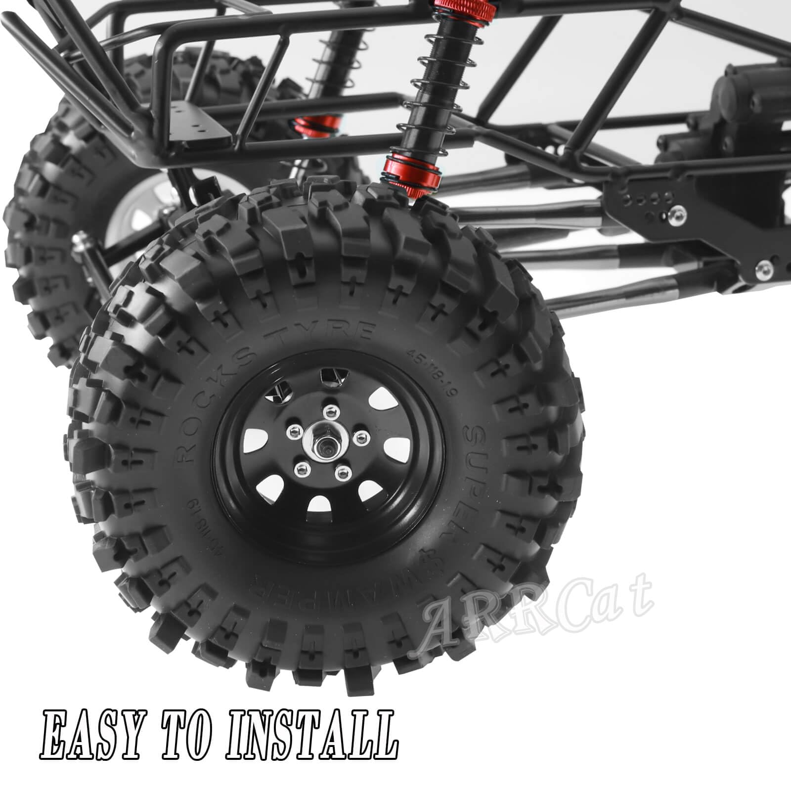 Amazon.com: RC Aluminum 1.9 Beadlock Wheels and Tires for 1/10