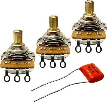 250K Short Split Shaft 3Pcs Audio Pots with .022uf Orange Drop Cap for Fender Strat