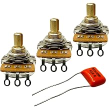 250K Short Split Shaft 3Pcs Audio Pots with .022uf Orange Drop Cap for Fender Strat