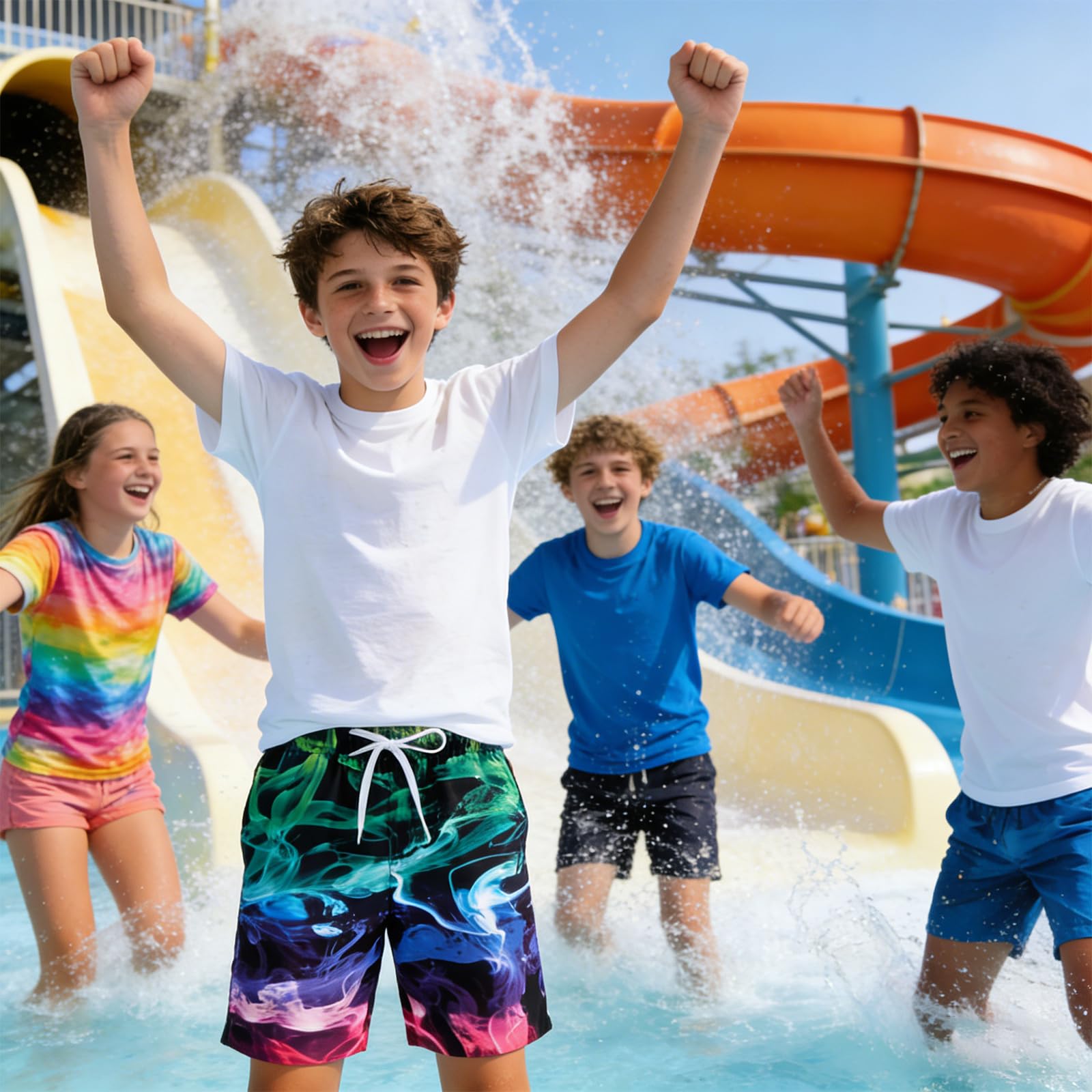 TUONROAD Jungen Badeshorts Lustig 3D Druck Schnell Trocknendes Badehosen mit Netzfutter Sommer Strand Kurze Hose 5-14 Jahre