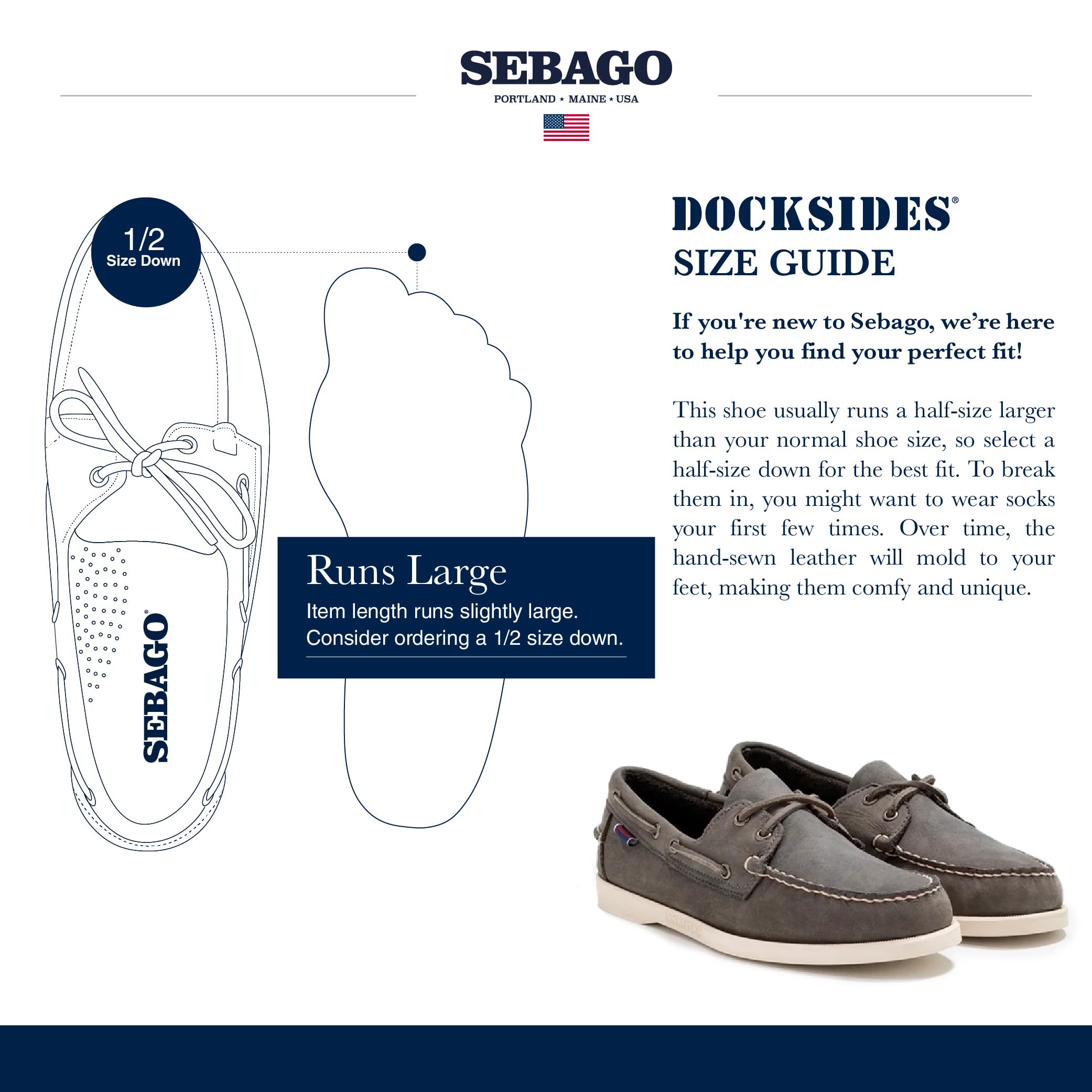 Sebago Docksides Portland Crazy H MokassinsHomme