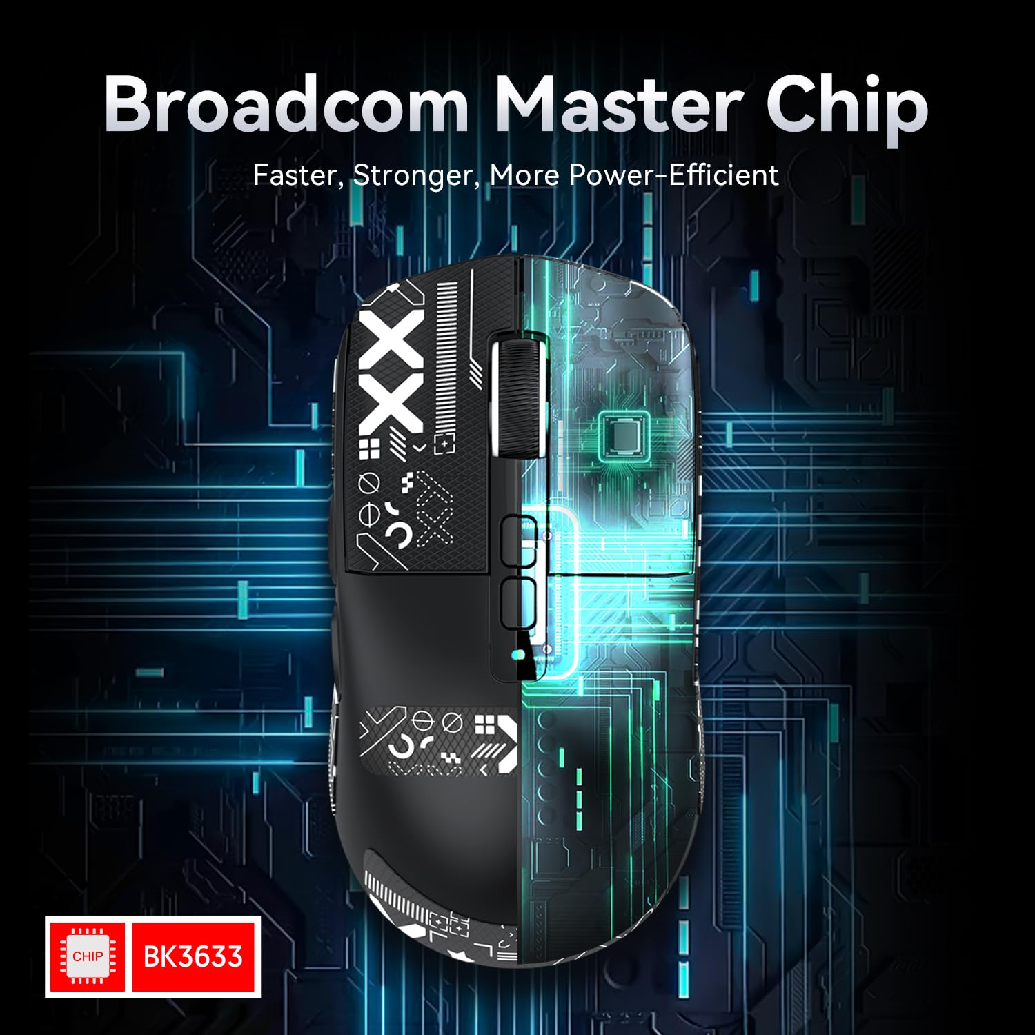 ATTACK SHARK X6 49g SUPERLIGHT Maus mit magnetischer Ladestation, PixArt PAW3395 Gaming-Sensor, BT/2,4G kabellose/kabelgebundene Gaming-Maus mit Band, 26000 DPI, X3 Upgrade-Mäuse für Win11 (Schwarziß)