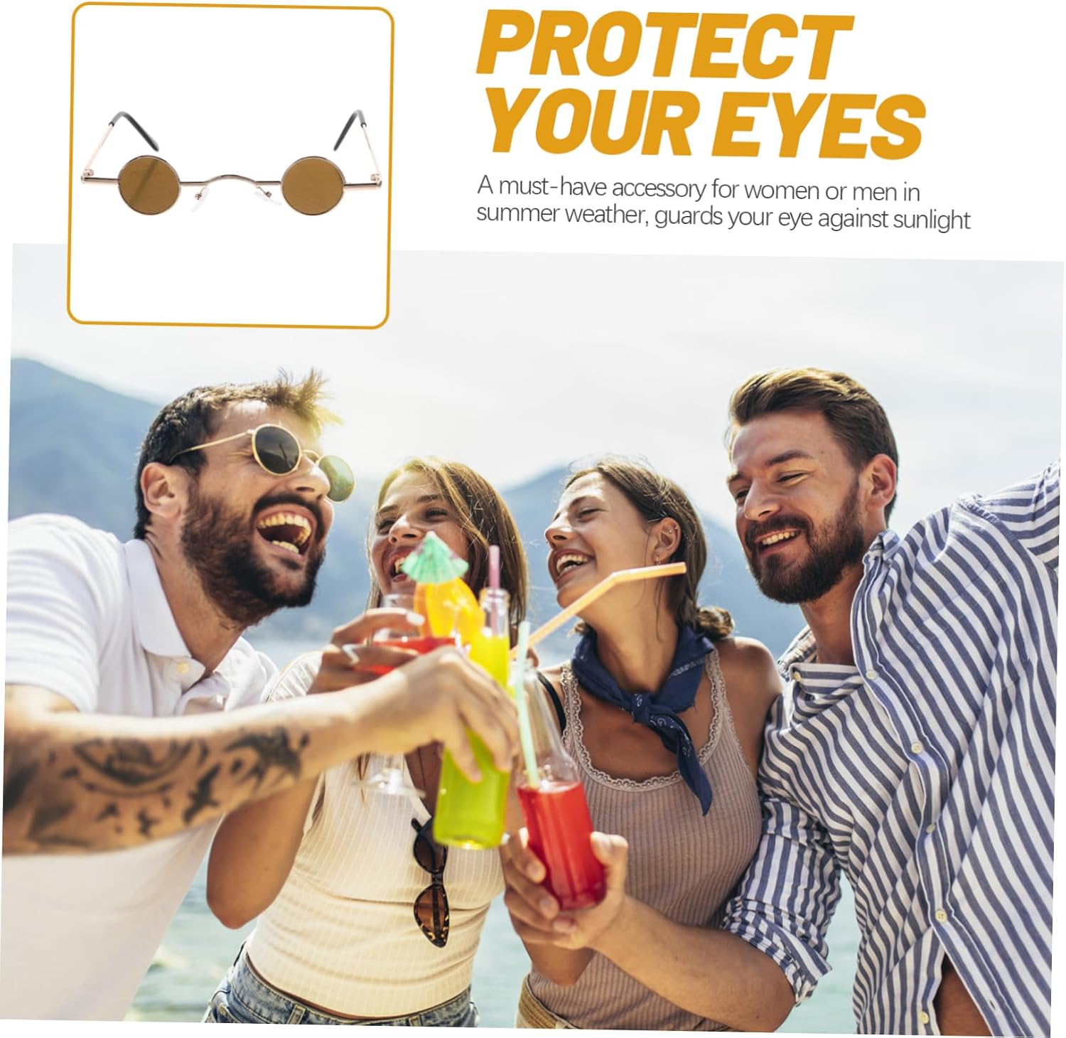 CALLARON Retro Sunglasses for Women Men Vintage Punk Eyewear for Parties Travel Unique Photo Prop Stylish Frame Design Uv