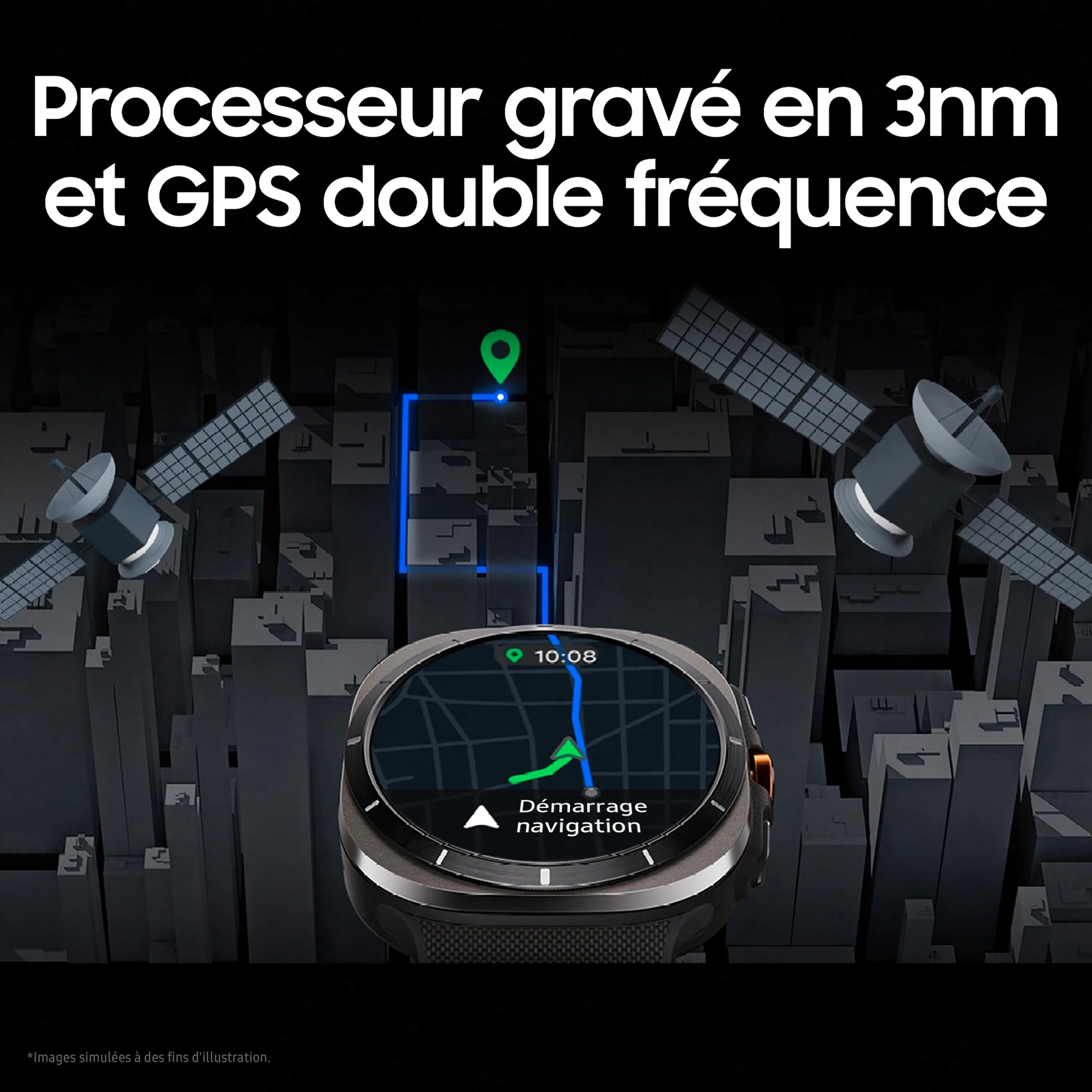 Samsung Galaxy Watch Ultra, Montre Connectée Intelligente, Suivi de Santé, Suivi Sportif, 47mm, 4G, Gris Titane, Galaxy AI, Chargeur Secteur Inclus (Version FR) [Exclusivité Amazon]