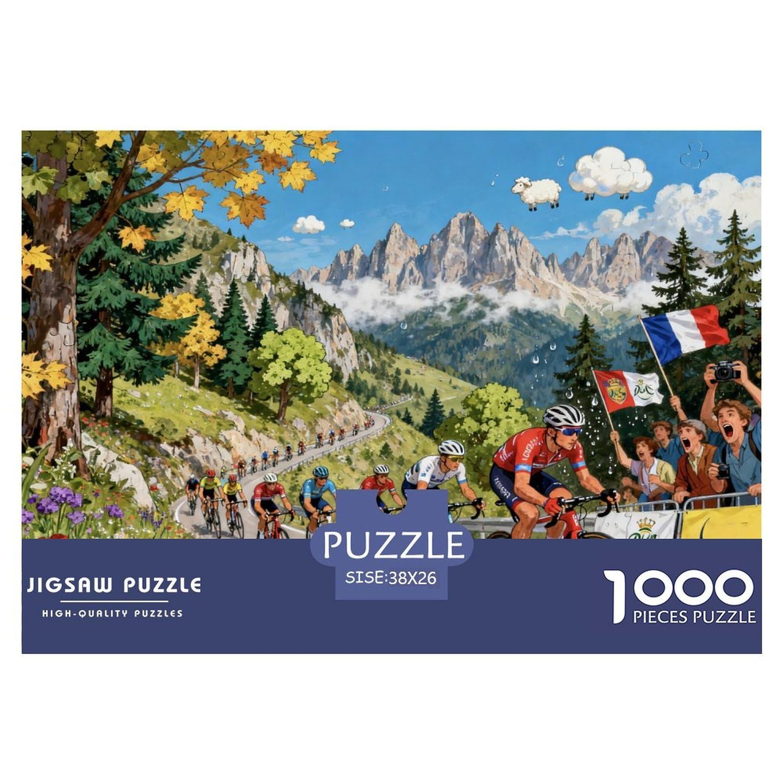 Cycling Race Wooden Jigsaw Puzzle Waterproof 1000 Piece Puzzles for Adults Challenging And Brainteasing Educational Games — image 1
