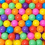 Thenese Ball Pit Balls for Kids, 100 pcs 2.15 Inches Small Size Thicken Soft Plastic Crush Proof Ball Pit Balls BPA Phthalate Free Baby Toddler Toy Ball with 7 Color Rainbow Colors