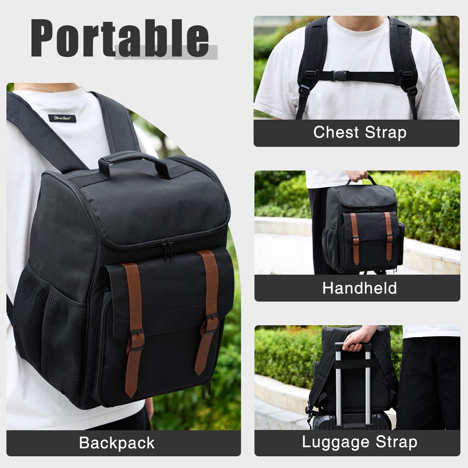 Hautton Mochila de Peluquería Profesional, Bolsa de Viaje Grande para Peluqueros con Correa de Hombro, Mochila para Herramientas de Corte de Pelo y Suministros de Peluquería - Negro