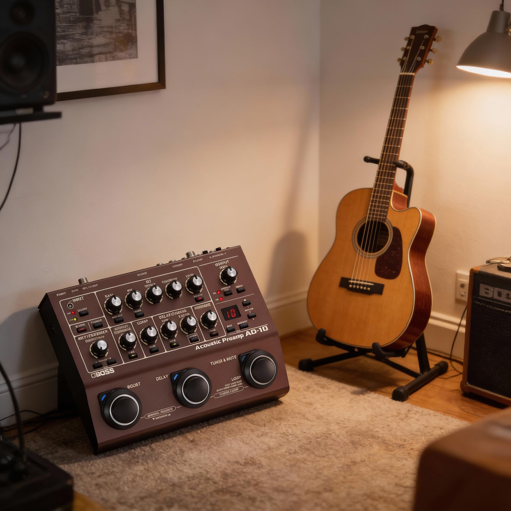 Amazon.com: Boss AD-10 Acoustic Preamp Bundle with Gearlux Power