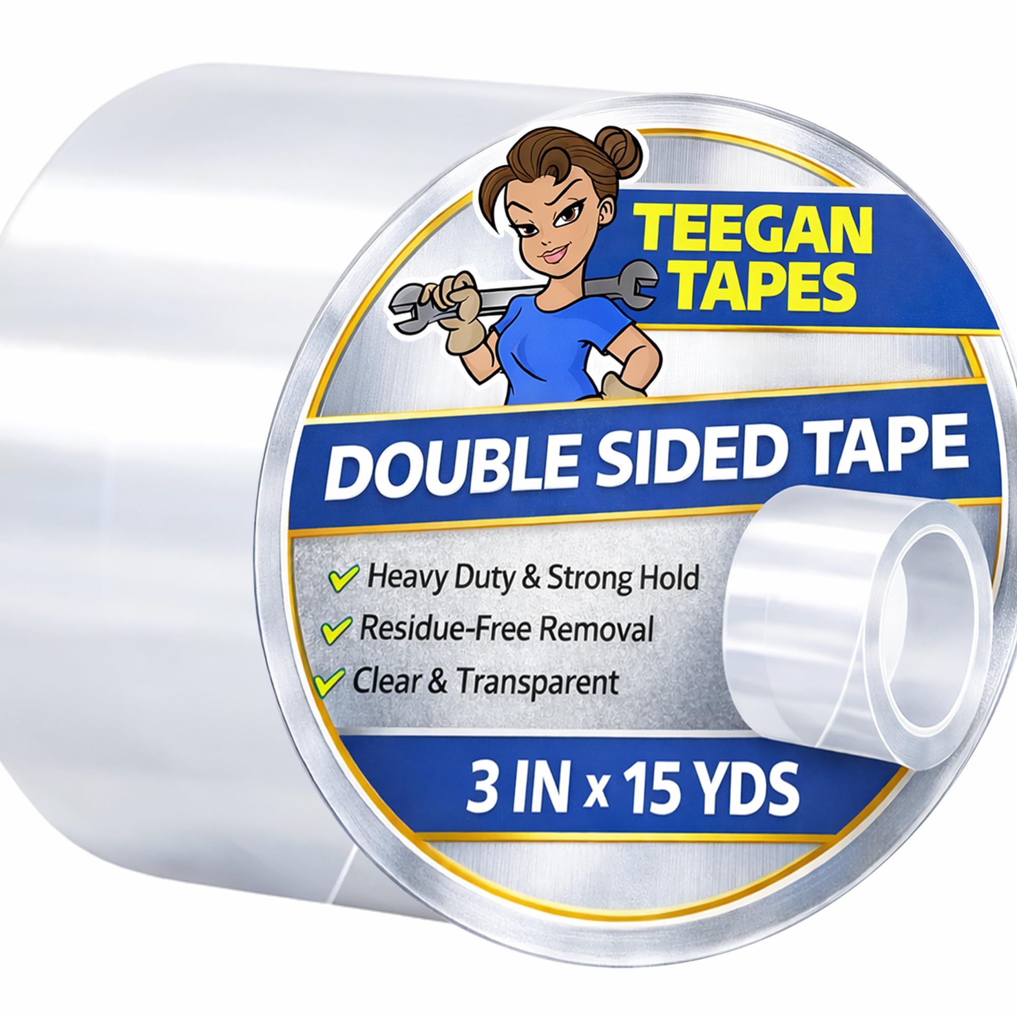 Cat Scratch Tape| Double Sided Sticky Tape for Cats | Couch Protector from Cats | Furniture, Carpet, Couch Protector for Cats| Anti Cat Scratch Tape| 3 in X 15 Yds. |by Teegan Tapes