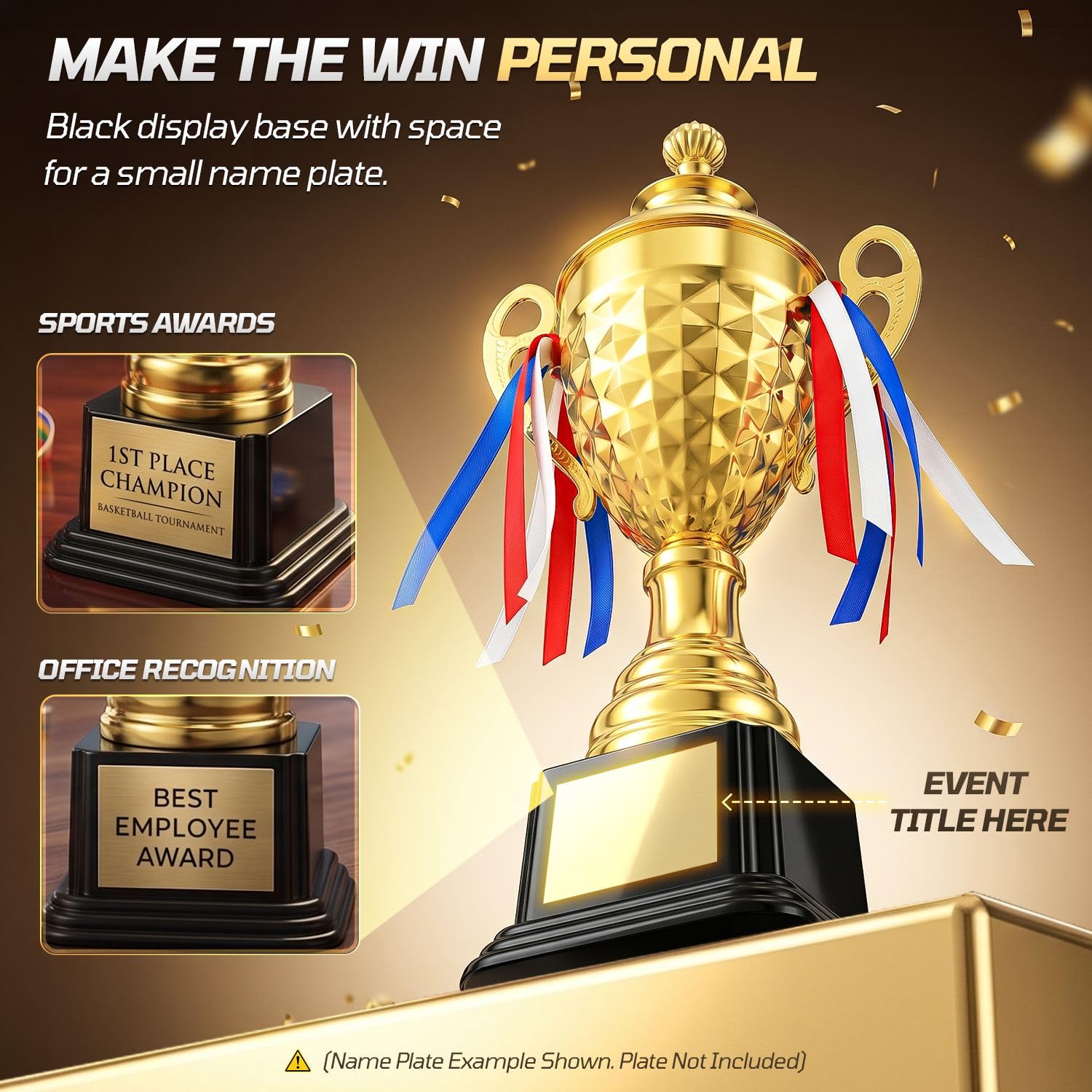 Flexzion Grande Coupe 0,94 m Trophée doré pour récompenses Sports Compétitions Tournois