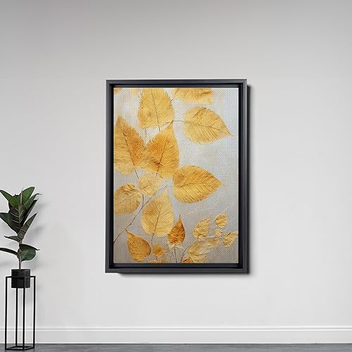 Miniatura 5 de Original Ginkgo biloba Print On Canvas, Modern Textured Gold Wall Art, Abstract Gold Leaves Print, Living room Wall Decor, Canvas, Print