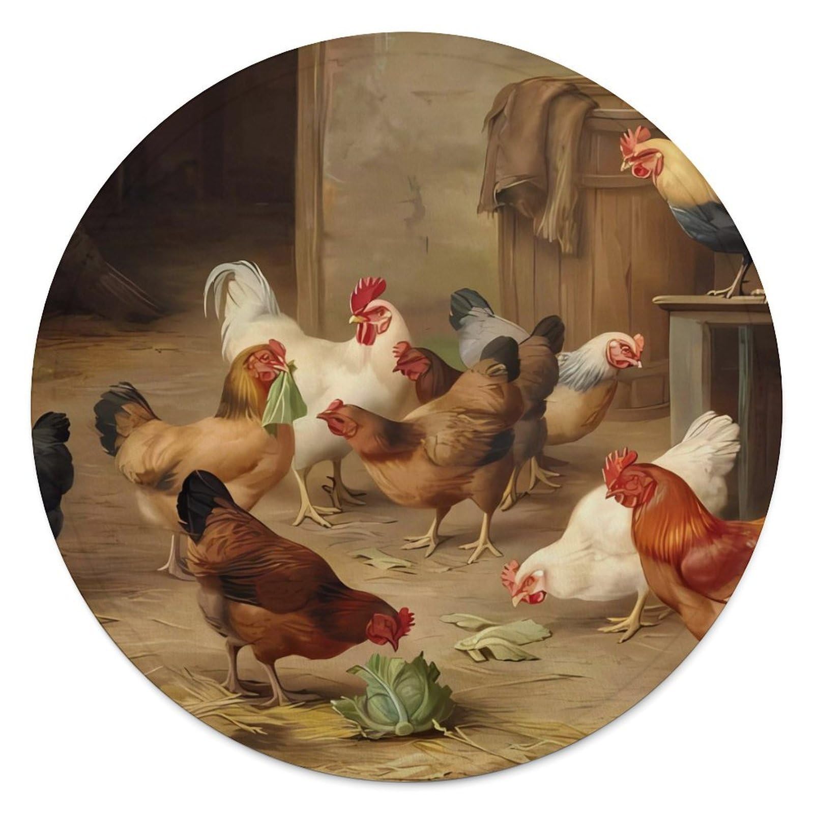 Couverture ronde en flanelle poulets Plaid polaire canapé bureau