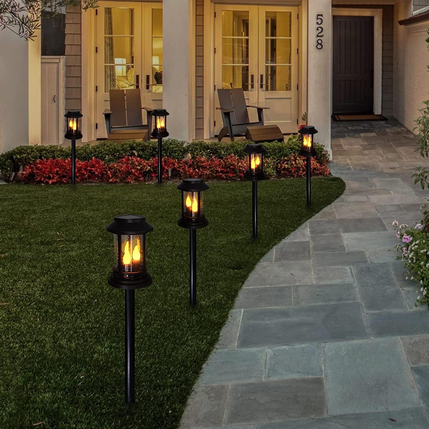 HONITANO Solar Powered Outdoor LED Candle Light – Flickering Flame
