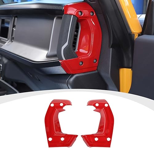 Miniatura 8 de Cubierta de mango lateral de consola central compatible con accesorios interiores Ford Bronco 2021-2023, fibra de carbono