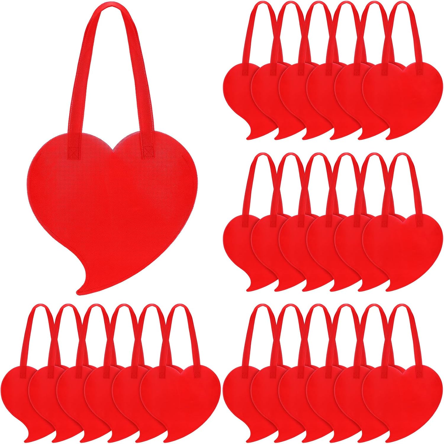 Liobelon 12-Pack Valentine's Day Gift Bags With Tissue Paper — Large Reusable Tote Bags With Handles For Parties, Grocery Shopping & More - View #10