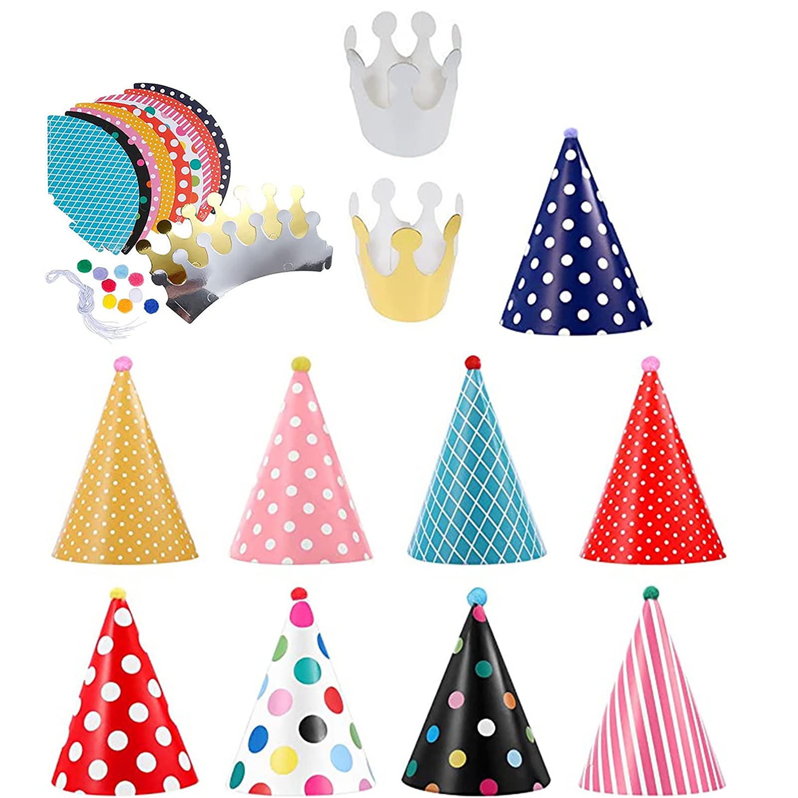Buy YUL 11 PCS Birthday Party Hats Happy Birthday Party Cone Hats