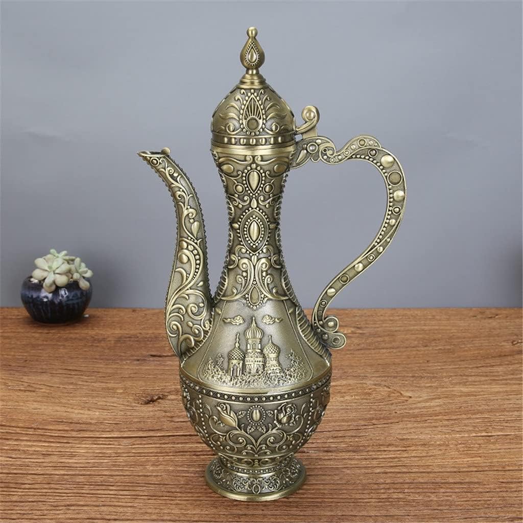 European-style Zinc Alloy Wine Glass Wine Set Metal Crafts Gifts Home Wine Cabinet Decorative Ornaments(E)