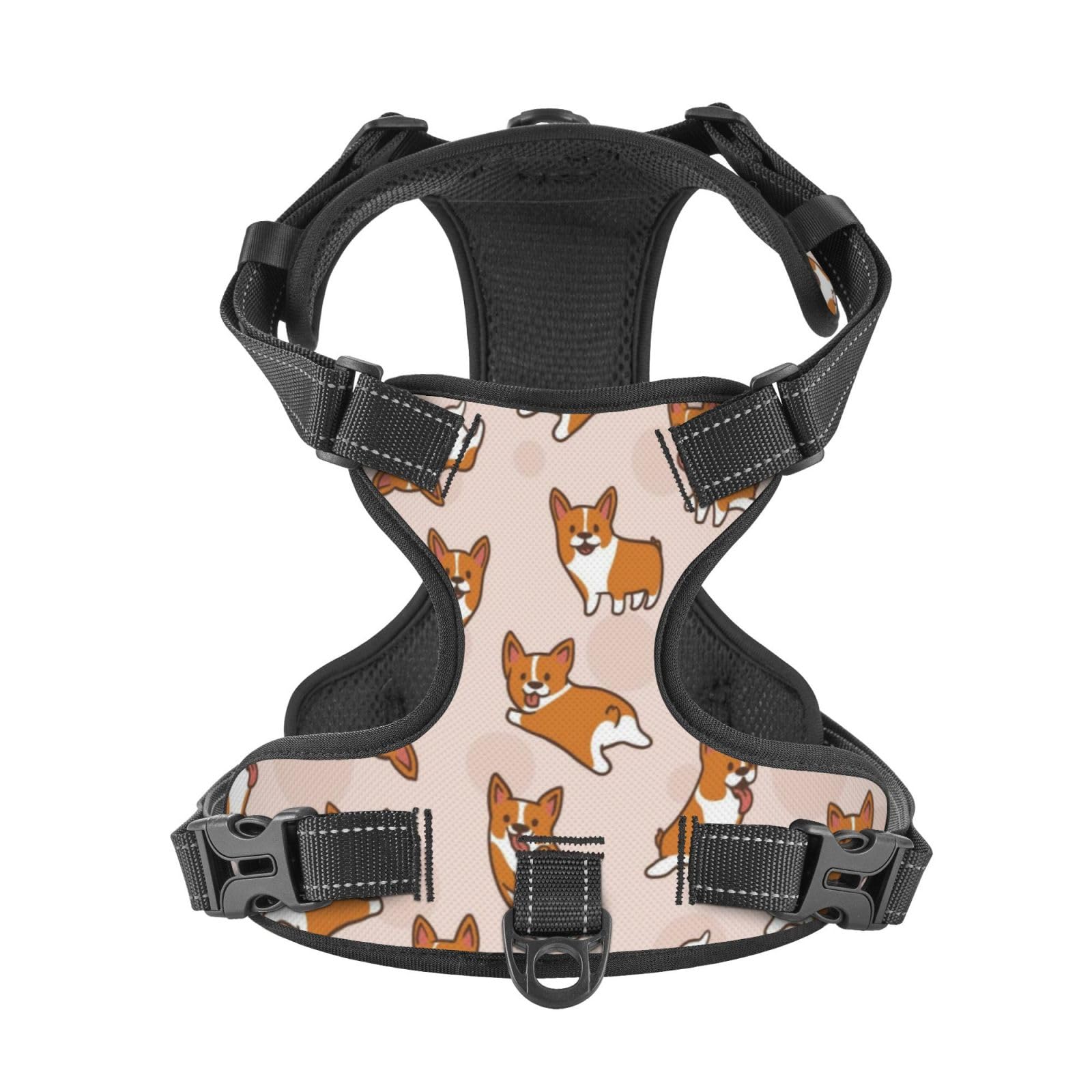 Corgi No Pull Dog Harness Adjustable Soft Padded Pet Vest with Easy Control Handle Small