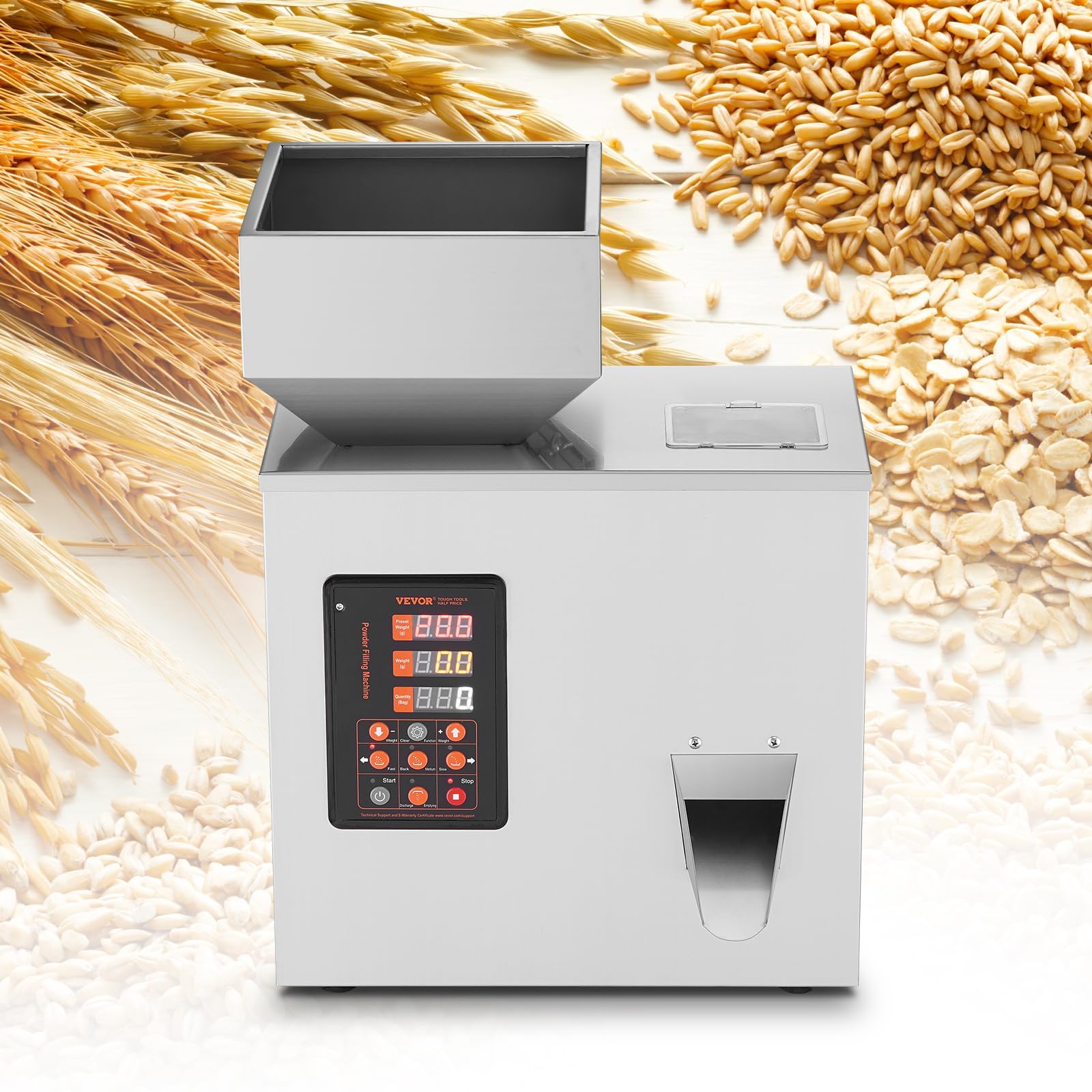 VEVOR Macchina riempitrice, 1-200 g, Macchina riempitrice automatica per pesatura di particelle, Riempimento dispenser per semi di tè, cereali, polvere, farina, fagioli, scaglie