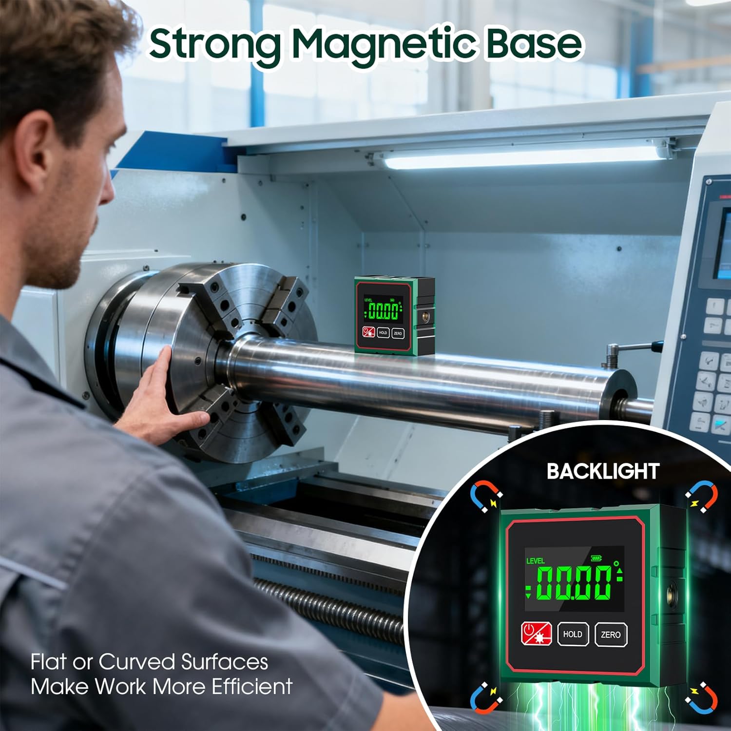 Digital Angle Finder Magnetic Digital Level with Laser Angle Gauge for Table Saw&Woodworking, LCD Display Level Box Measuring Tool, Electronic Laser Backlight Inclinometer for Construction, Machinery image 5